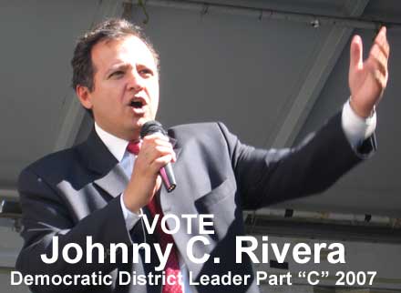 Photo of Democratic Party candidate, Johnny C. Rivera, photo taken August 18, 2007