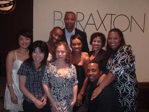 Team BBRAXTON celebrating the shop's first year anniversary in East Harlem.<br />
(Starting from back) Anthony Van Putten, Co-owner; (starting from left of  middle row) Kammie Jordan, Assistant Manager & Barber/Stylist; Sasha Robertson, Nail Technician; Brenda Braxton, Co-owner; Jessica Pellot, Receptionist; Wanda Tucker, Nail Technician.  (Starting from left of front row) Rumi Kitagawa, Master Barber; Helen Arias, Assistant Manager; James Hadden, Barber/Loctician. <br />
