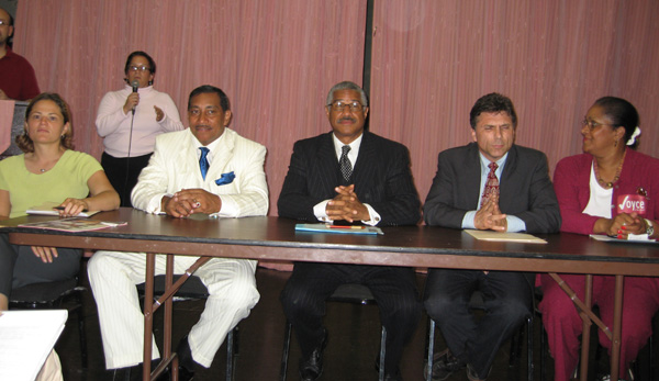 Photo of Candidates for City Council sitting at table