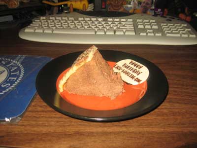 Photo of the Birthday cake (from Savoy Bakery)