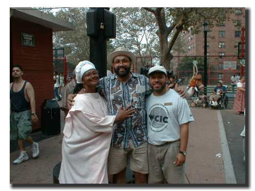 Picture of the local East Harlem Press, Eliazer Berrios - Photographer, Mike Lopez from Applause, and Taina Traverso, also from Applause Cable TV show