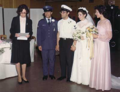 Photo of Jose B. Rivera Wedding complete with military dress.  A military family indeed.