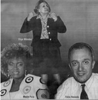 Picture of the three candidates for State Senate, Senator Olga Mendez, Dem. District Leader, Felix Rosado, and Malin Falu.