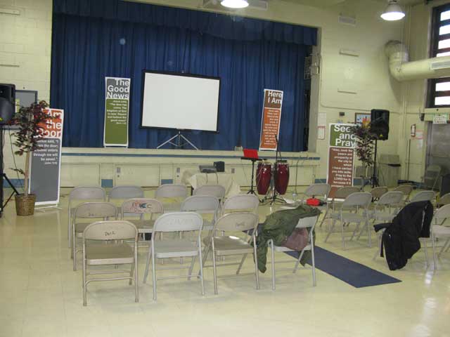 Photos of area where services are held
