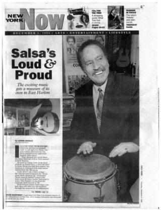 Picture of reduced reproduction of the New York Daily News article of Dec 3, 1998 on the Salsa Museum in East Harlem