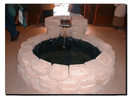 Picture of the new Well at the entrance to the church.