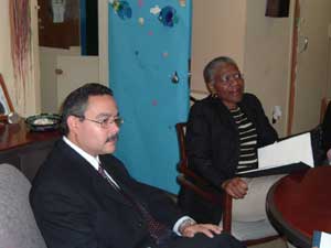 Photo of Principal Israel Soto and Manhattan Borough President C. Virginia Fields