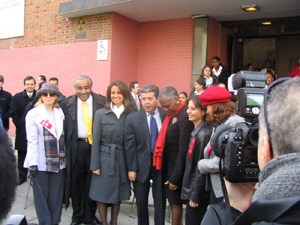 Photo of the Tito Puente Family as they pose for photos with Congressman Charles Rangel