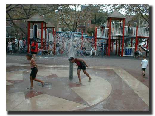Picture of children enjoying the water sprinklers