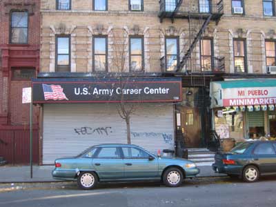 Photo of the new Army Career Center located at 122 East 103rd Street near Lexington Avenue.