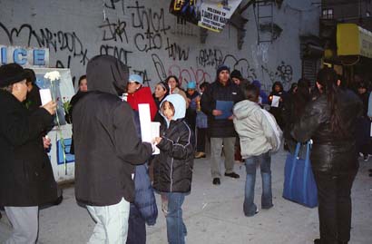 Picture of crowd marching with candles